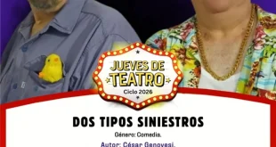 «Dos tipos siniestros», una comedia negra llega a la Casa de la Cultura