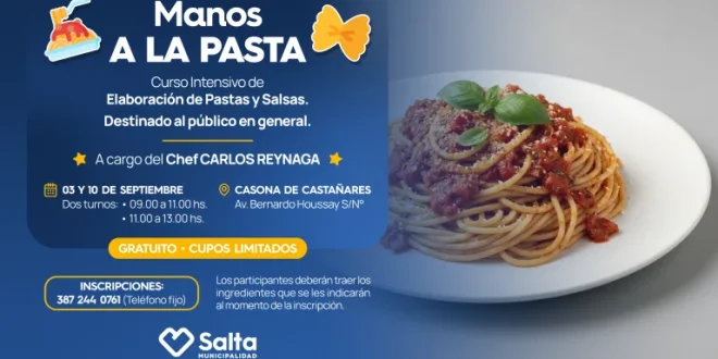 Curso gratis de pastas y salsas en Salta: cómo inscribirse y dónde se hará